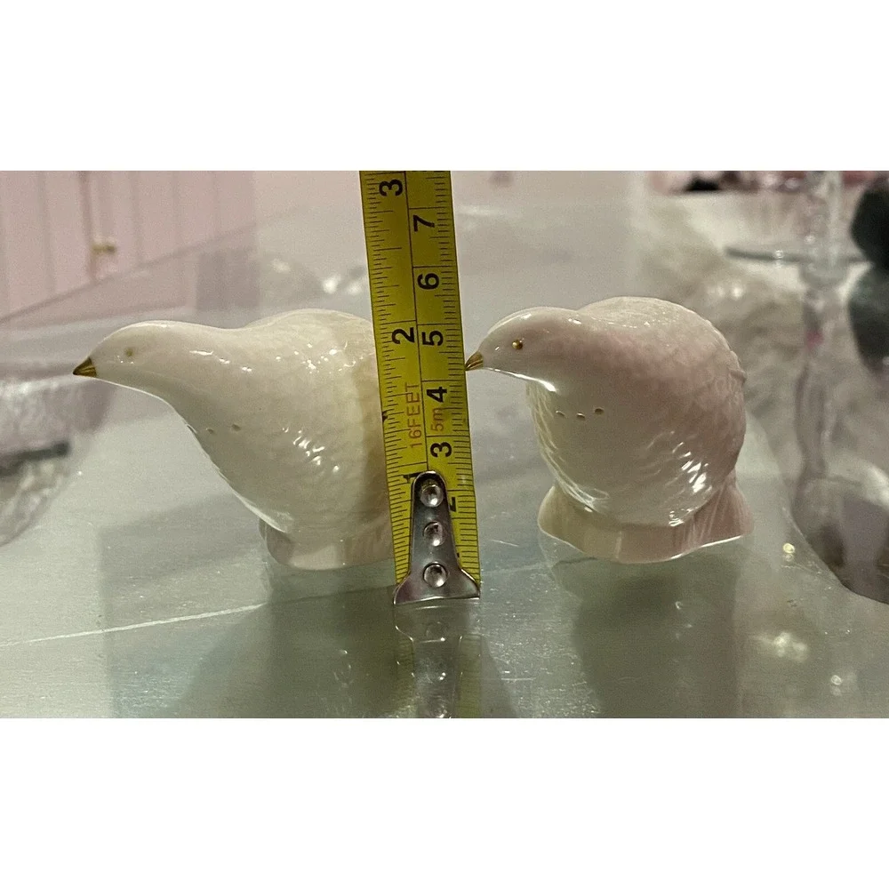 Lenox Quail / Dove Porcelain Salt & Pepper Shakers, Gamebirds Gold Beak, Figural